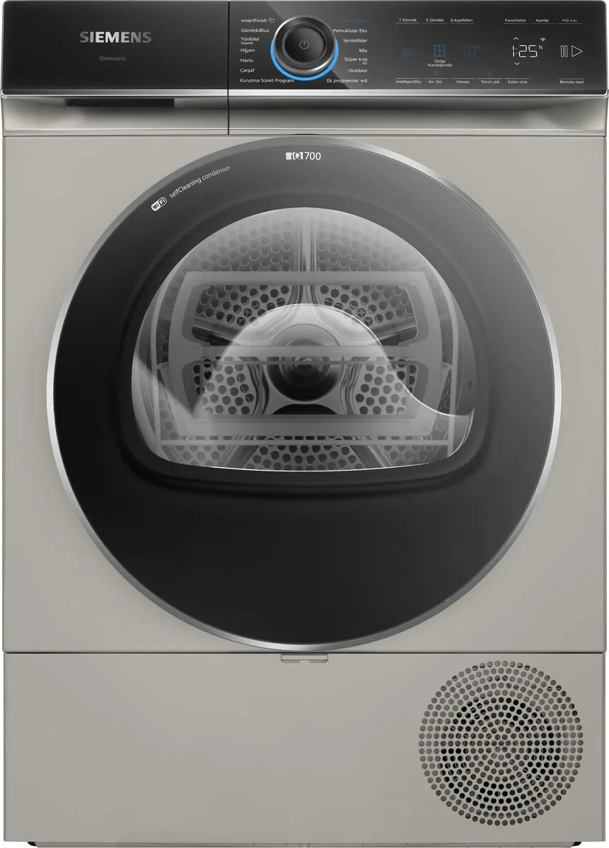 Siemens WQ45B2AXTR iQ700 Isı Pompalı Kurutma Makinesi 9 kg Gümüş